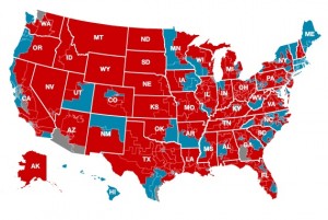 2010 Republican and Democrat Election Map