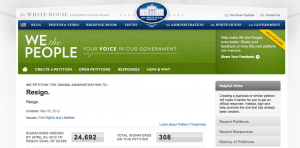 Obama Should Resign WhiteHouse.gov Petition