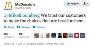 McDonald's slaps Mayor Bloomberg