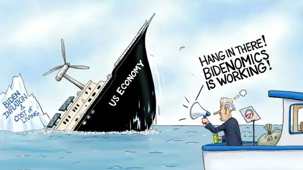 Cartoon: Ship Sliding Away